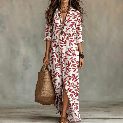 Women's botanical print shirt dress - Light and elegant