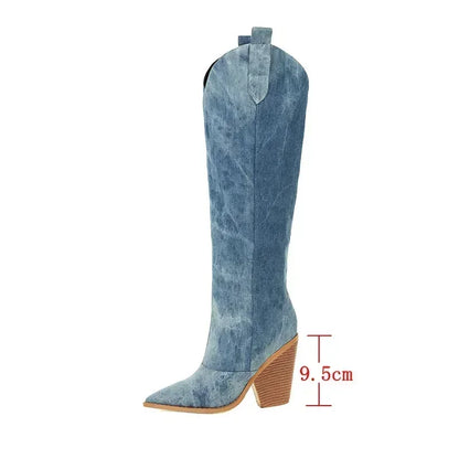 Cuissardes cowboy femme | Bleu