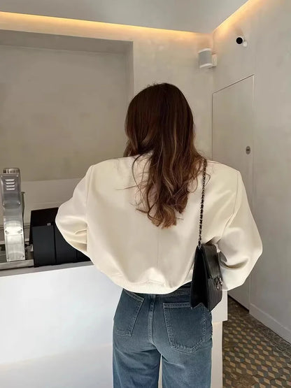 Veste Courte Hivernale Décontractée pour Femme avec Fermeture à Boutons