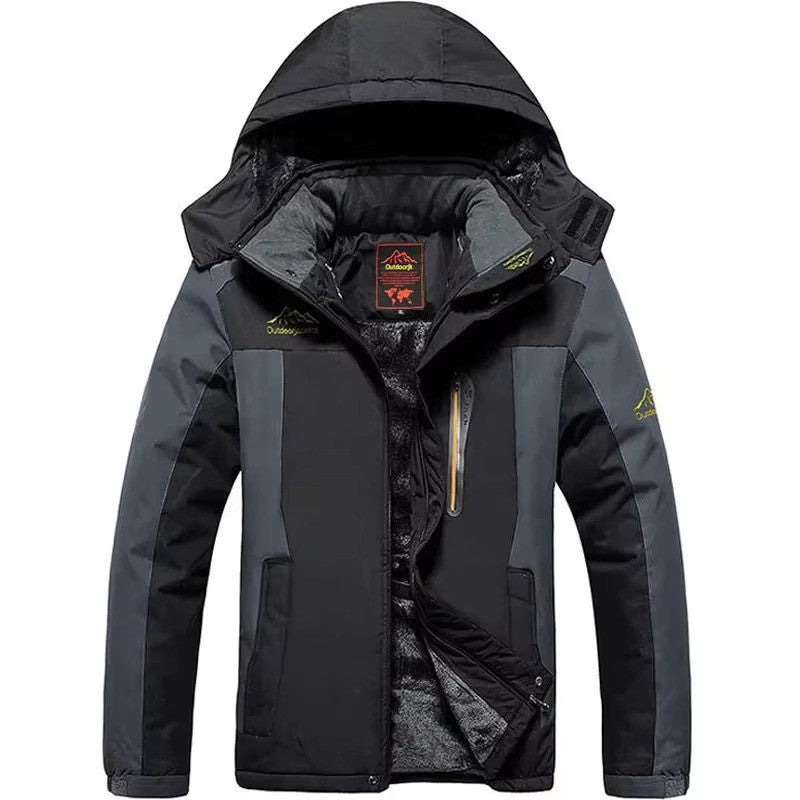 Veste Homme Premium Extérieur Doublée en Polaire – Manteau à Capuche Imperméable