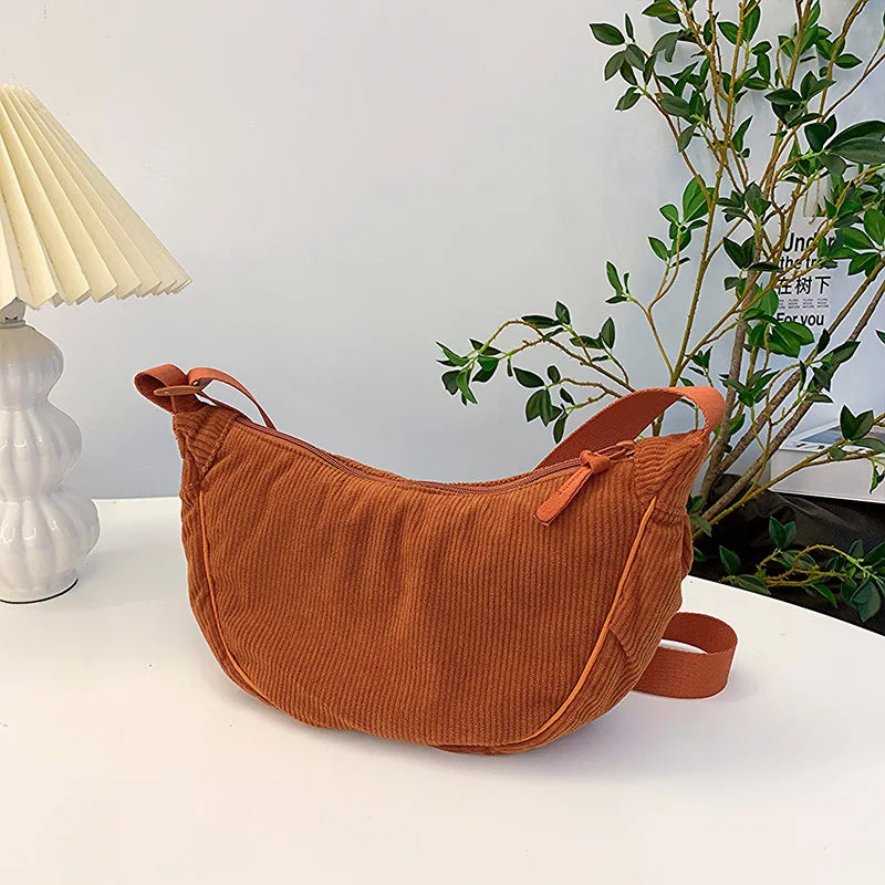 Sac Bandoulière en Velours Côtelé Premium Femme – Petit Sac à Épaule