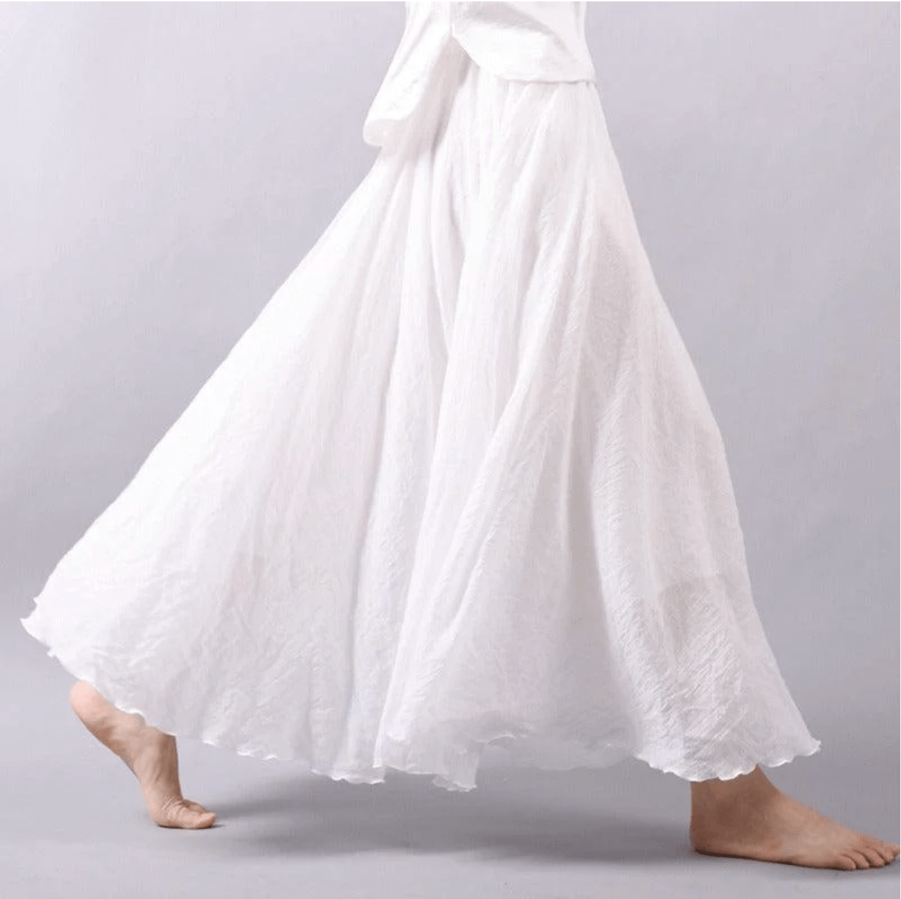 Jupe Longue en Lin Femme – Jupe Maxi Fluide Coupe A Bohème