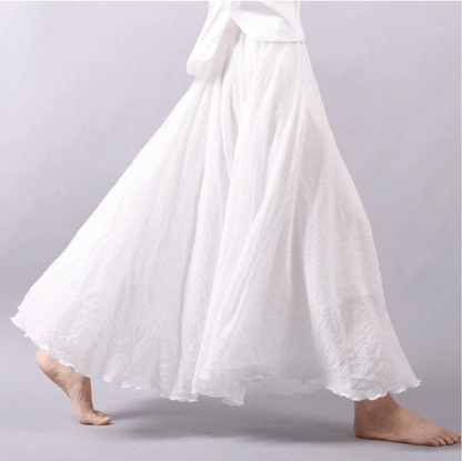 Jupe Longue en Lin Femme – Jupe Maxi Fluide Coupe A Bohème