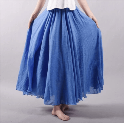 Jupe Longue en Lin Femme – Jupe Maxi Fluide Coupe A Bohème