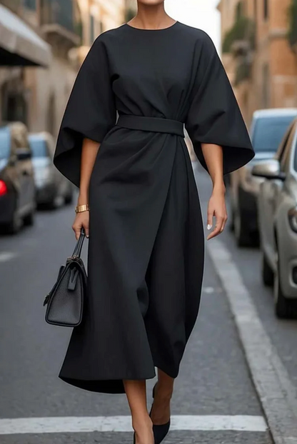 Femme Formel Robe élégante Midi à manches larges – Audacieuse, Luxueuse