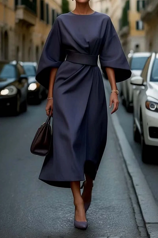 Femme Formel Robe élégante Midi à manches larges – Audacieuse, Luxueuse