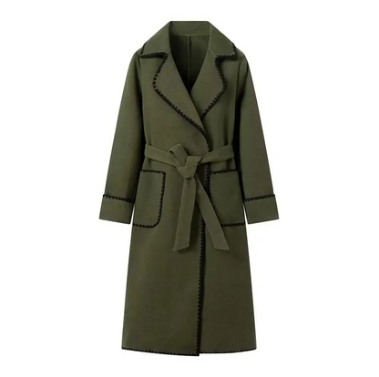 Trenchcoat Long Patchwork Élégant pour Femme