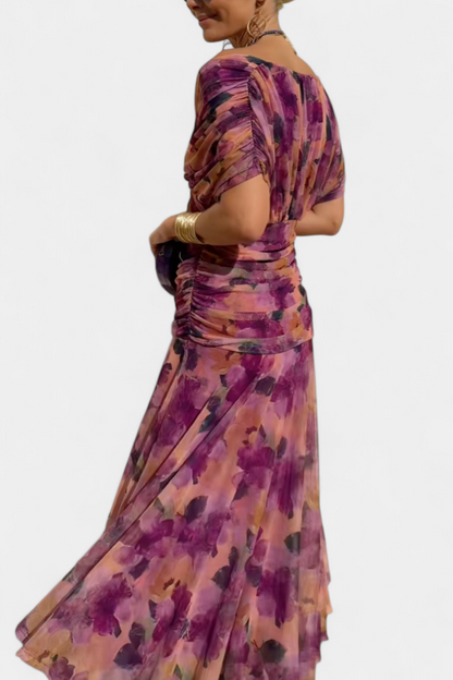 Long V-neck floral dress for women – An elegant and flowing outfit