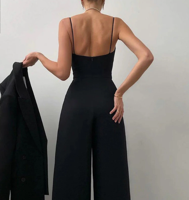 Combinaison femme a bretelles fines - Fluide et elegante