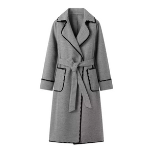Trenchcoat Lungo Patchwork Elegante da Donna