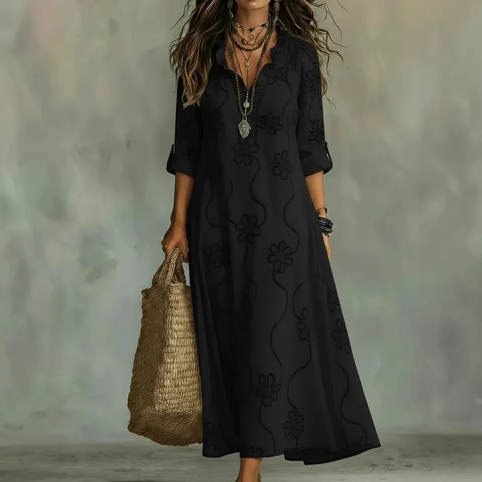Women's Long Floral Summer Dress - Flowing and Radiant