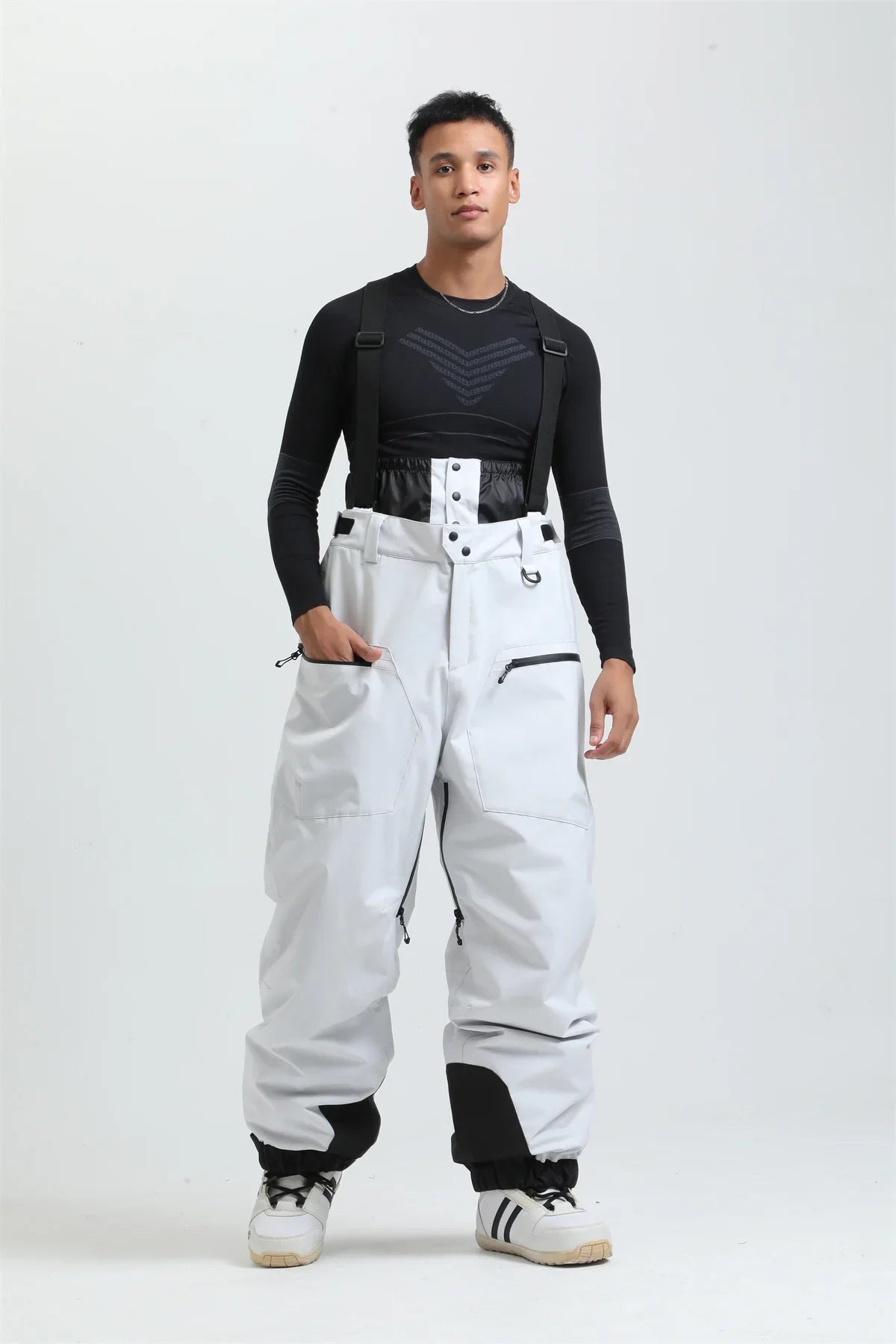 Pantalon de Ski Unisexe avec Bretelles – Pantalon de Snow Étanche pour Froid Extrême (-40°C)
