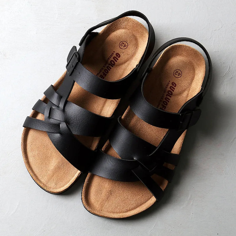 Sandales Orthopédiques Cuir Haut de Gamme Hommes – Confort, Polyvalence