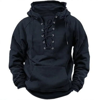 Hoodie robuste pour homme à lacets – Confort et style extérieur
