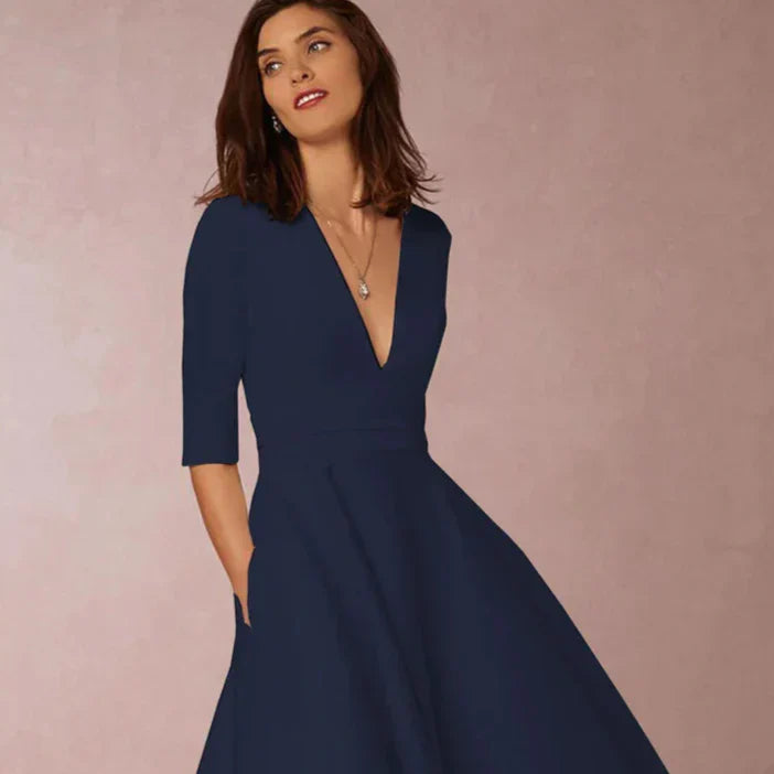 Robe Vintage Femme Ligne A Années 60 à Jupe Évasée – Élégante et Féminine