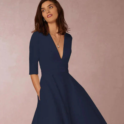 Robe Vintage Femme Ligne A Années 60 à Jupe Évasée – Élégante et Féminine