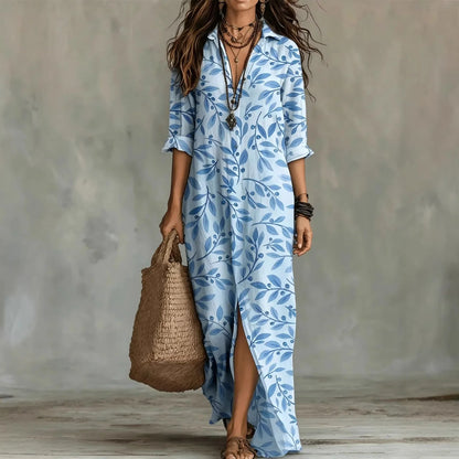 Women's botanical print shirt dress - Light and elegant