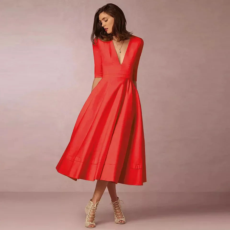Robe Vintage Femme Ligne A Années 60 à Jupe Évasée – Élégante et Féminine