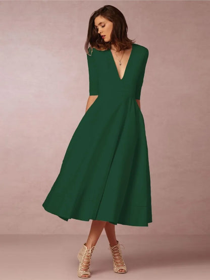 Robe Midi Évasée Élégante Femme – Silhouette Gracieuse et Intemporelle