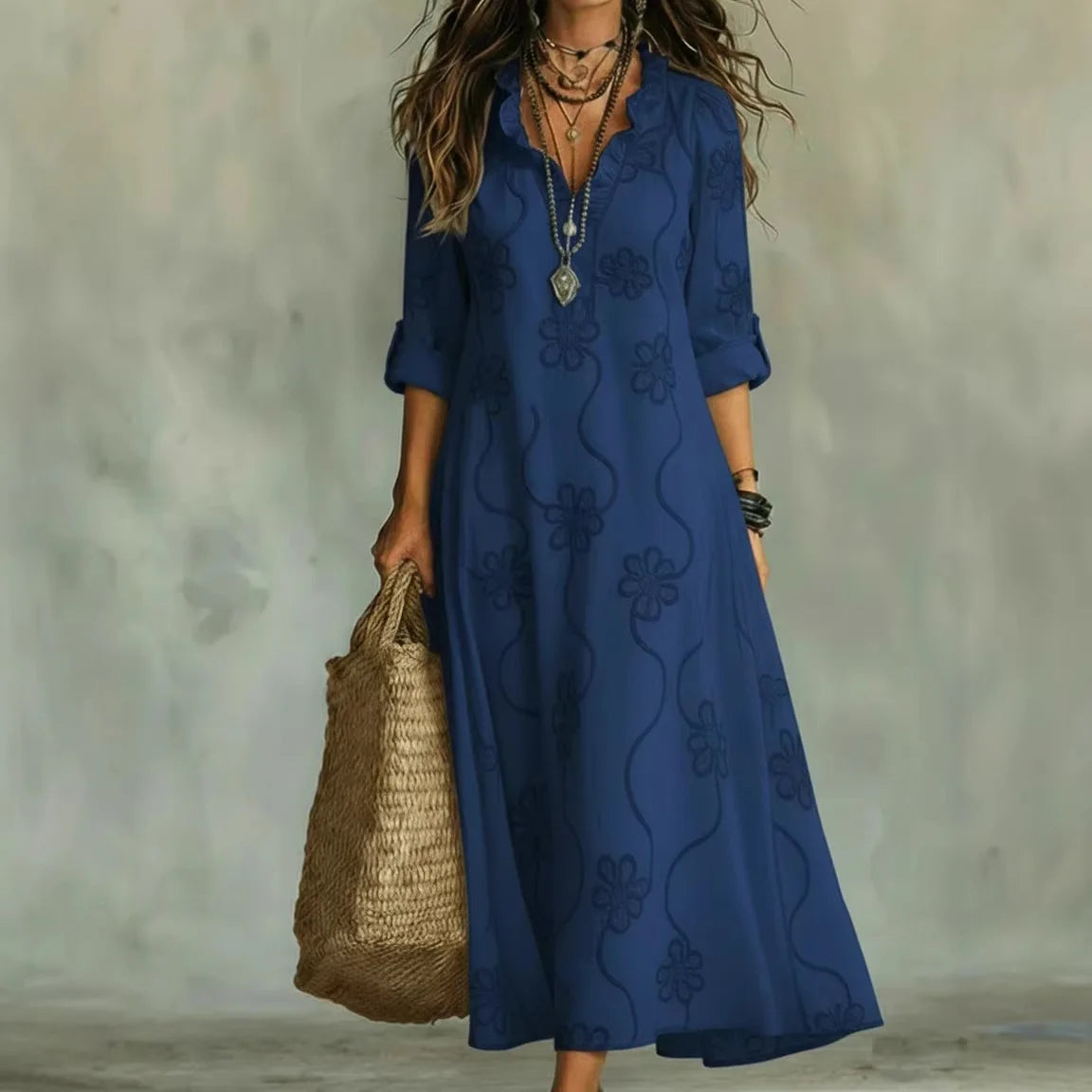 Women's Long Floral Summer Dress - Flowing and Radiant