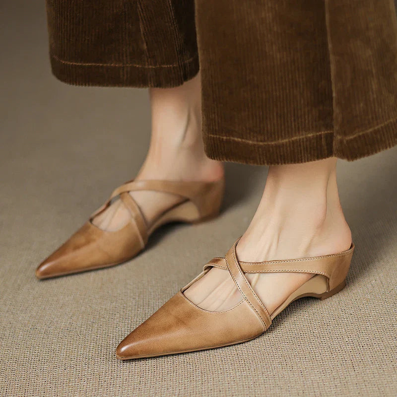 Mules en cuir véritable pour femmes – Élégantes, confortables et décontractées