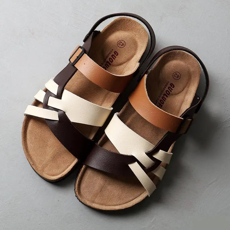 Sandales Orthopédiques Cuir Haut de Gamme Hommes – Confort, Polyvalence