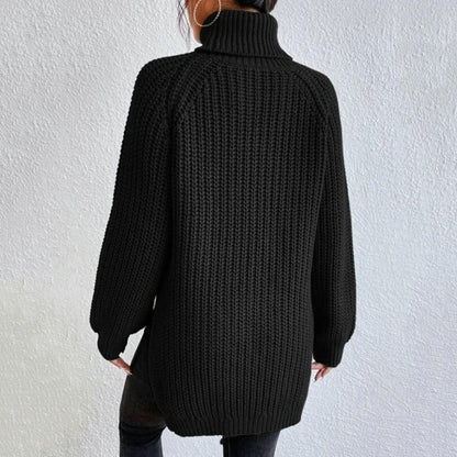 Pull col roulé tricoté tendance pour femmes