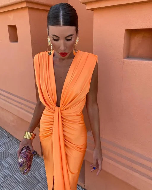 Rita Robe de Fête Satinée Femme – Élégante et Lumineuse