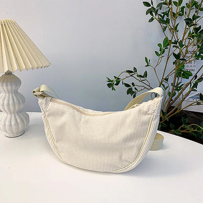 Sac bandoulière en velours côtelé élégant