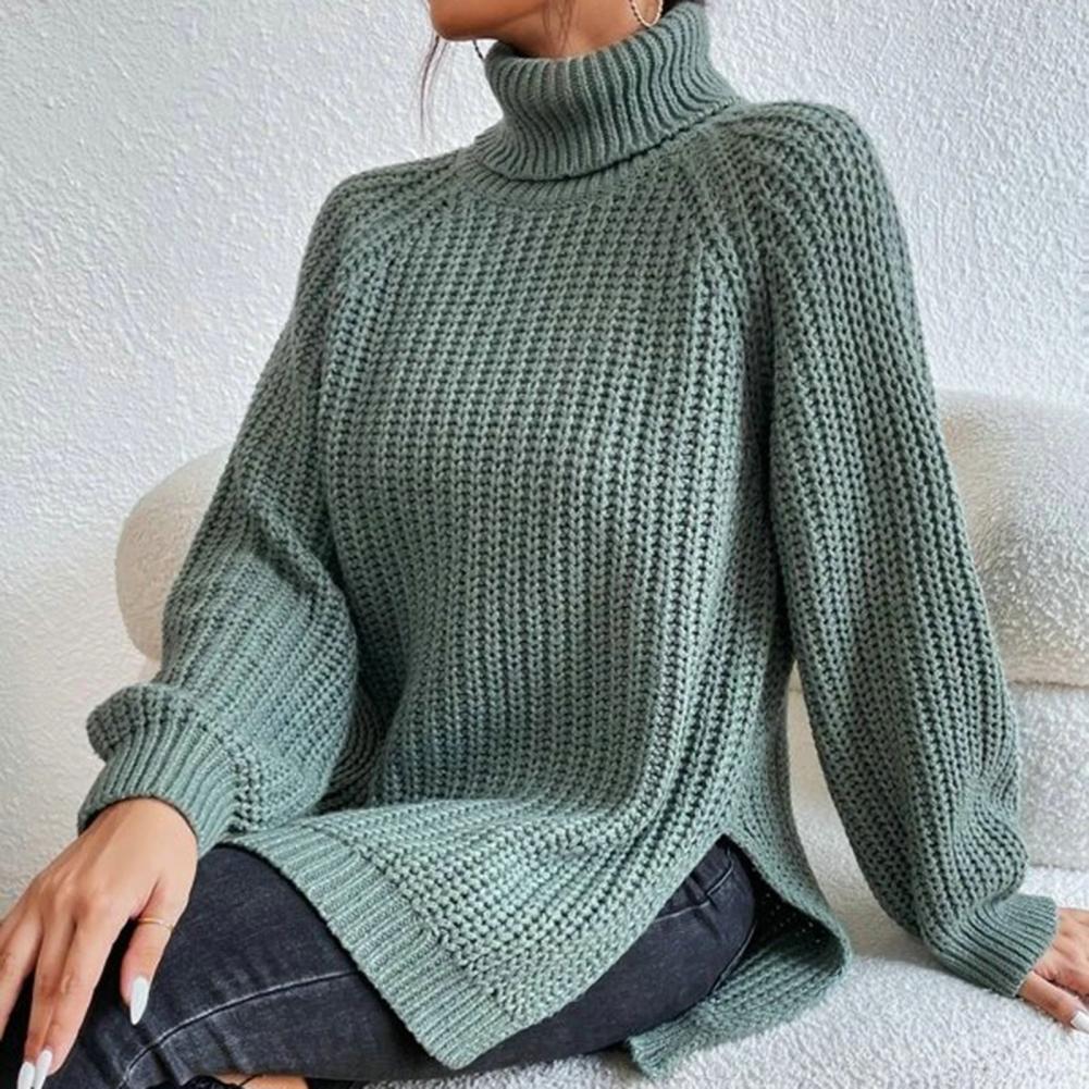 Pull col roulé tricoté tendance pour femmes