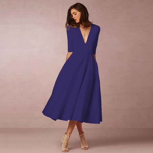 Robe Midi Évasée Élégante Femme – Silhouette Gracieuse et Intemporelle