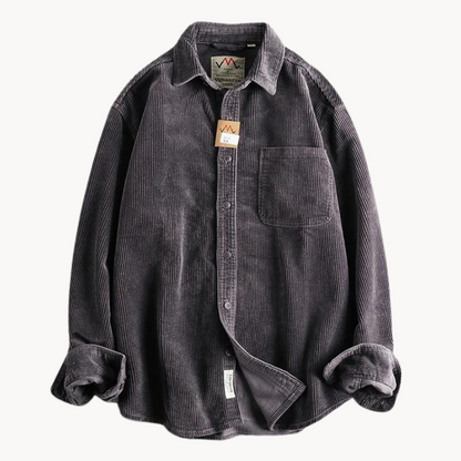 Chemise Boutonnée à Texture Côtelée pour Homme – Chemise Décontractée et Structurée