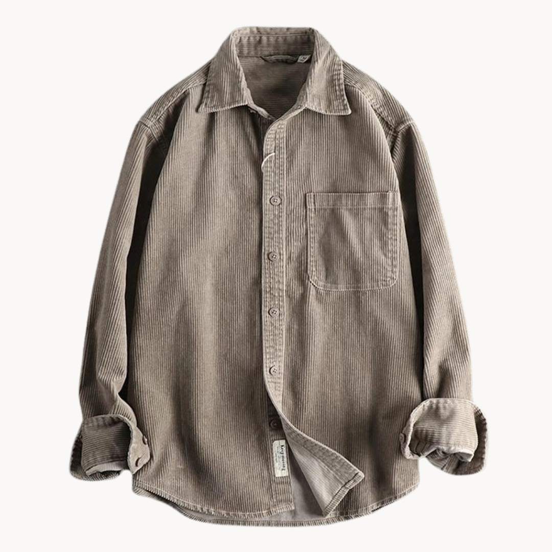 Chemise Boutonnée à Texture Côtelée pour Homme – Chemise Décontractée et Structurée