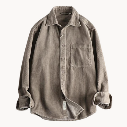 Chemise Boutonnée à Texture Côtelée pour Homme – Chemise Décontractée et Structurée