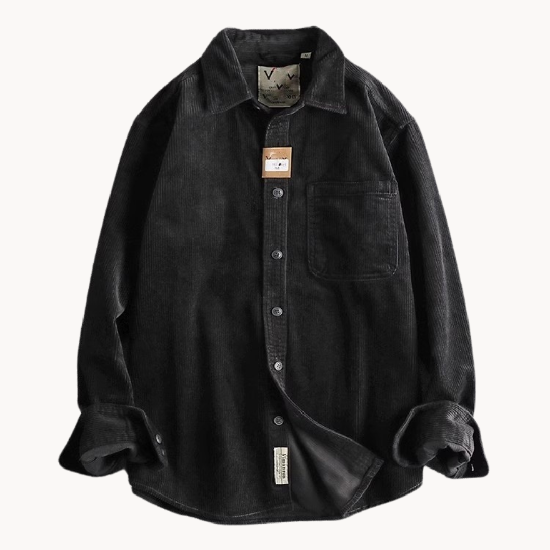 Chemise Boutonnée à Texture Côtelée pour Homme – Chemise Décontractée et Structurée