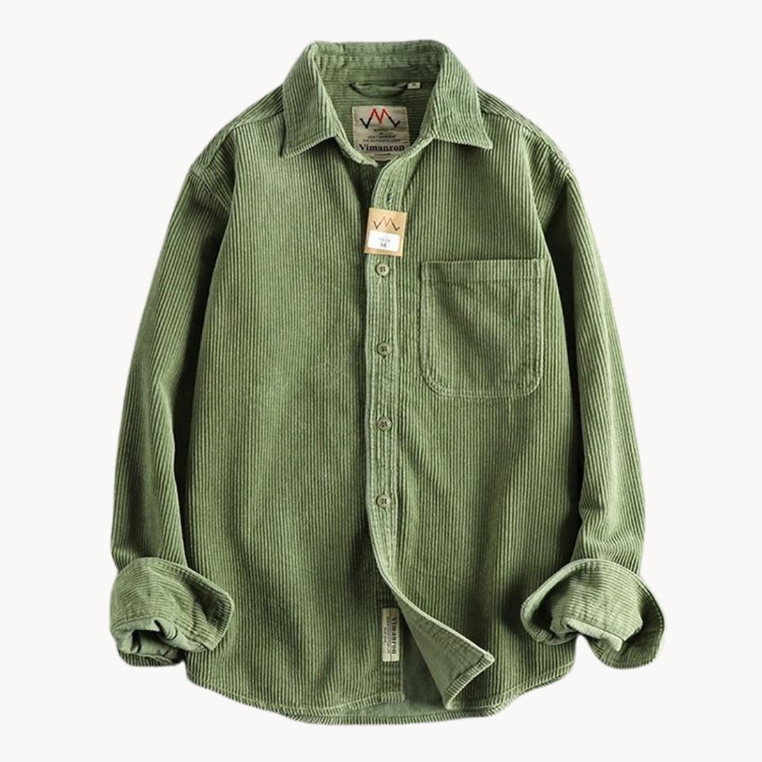 Chemise Boutonnée à Texture Côtelée pour Homme – Chemise Décontractée et Structurée