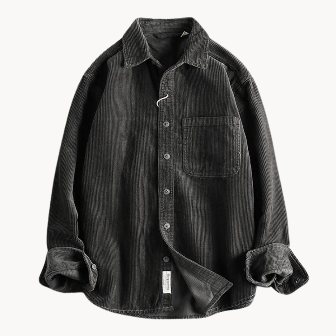 Chemise Boutonnée à Texture Côtelée pour Homme – Chemise Décontractée et Structurée
