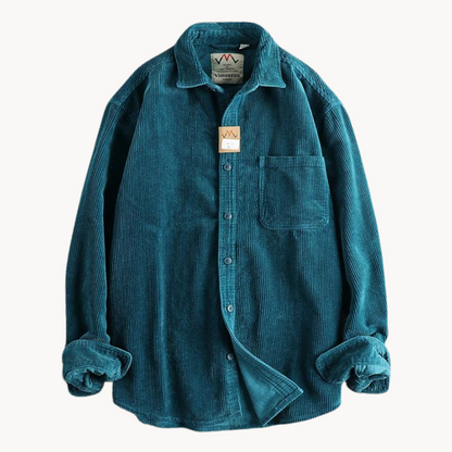 Chemise Boutonnée à Texture Côtelée pour Homme – Chemise Décontractée et Structurée