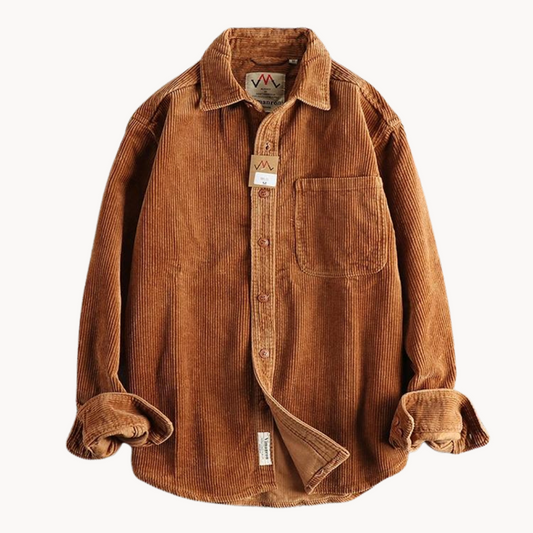 Buttoned Shirt with Ribbed Texture for Men – Casual and Structured Shirt