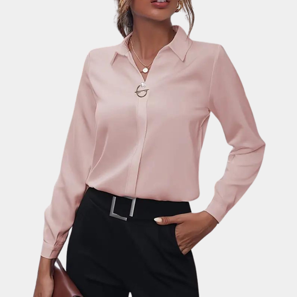Blouse Femme Manches Longues Col V – Haut Essentiel Confortable