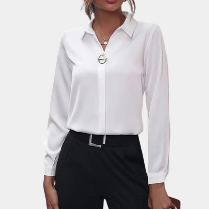 Blouse Femme Manches Longues Col V – Haut Essentiel Confortable