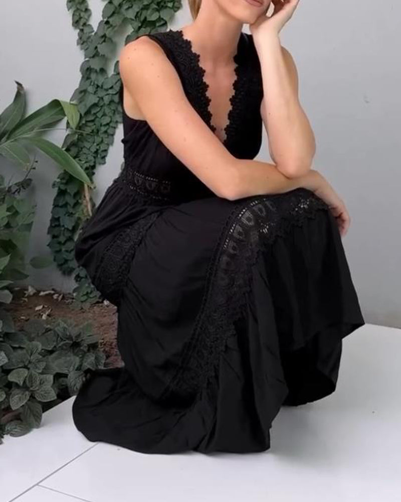 Robe longue Stella en dentelle blanche bohème chic