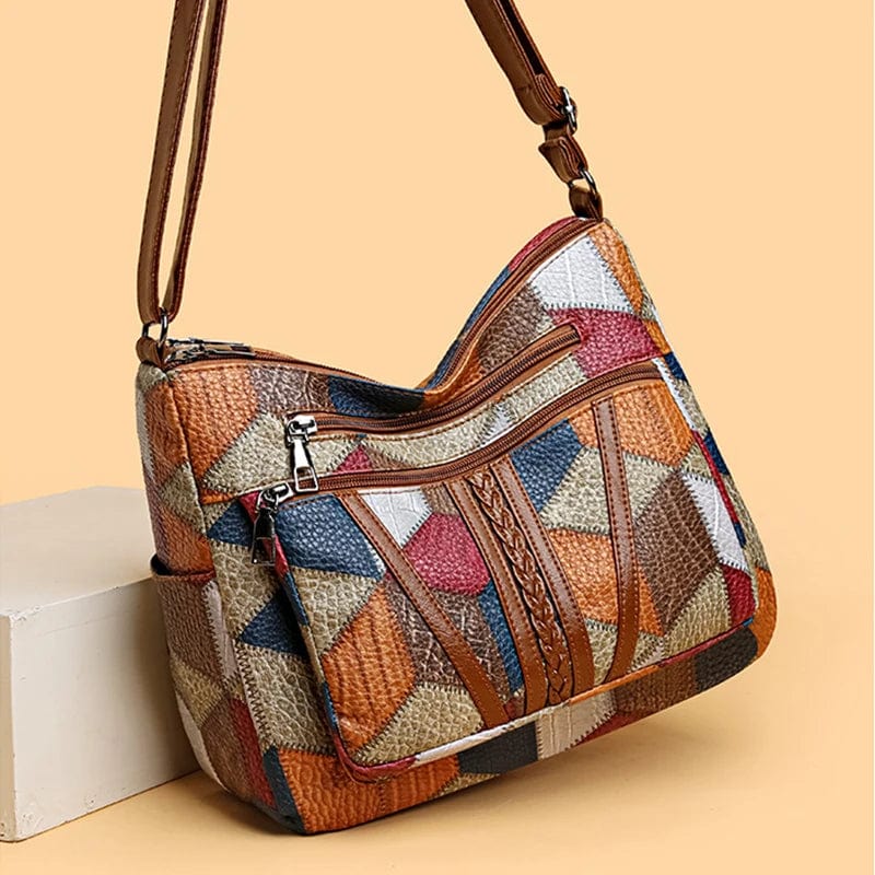 Sac à Épaule Femme En Cuir Marron