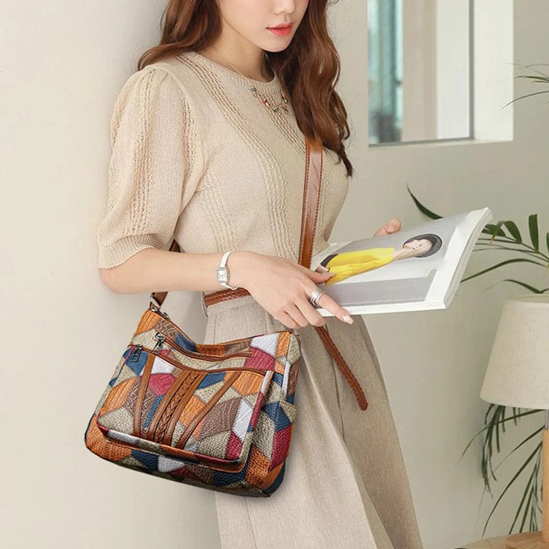 Sac à Épaule Femme En Cuir Marron