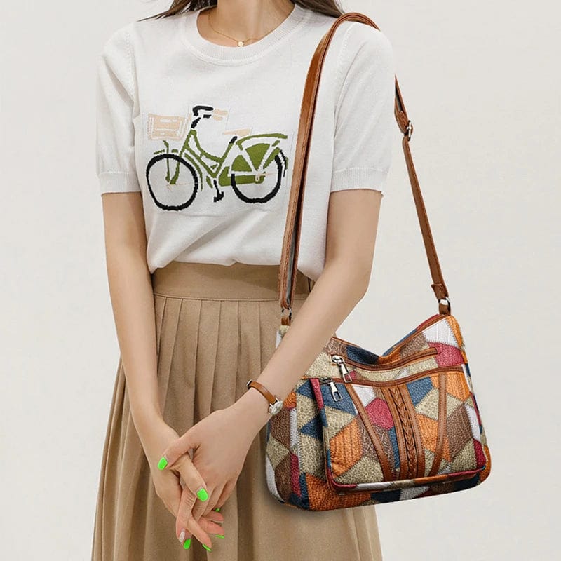 Sac à Épaule Femme En Cuir Marron