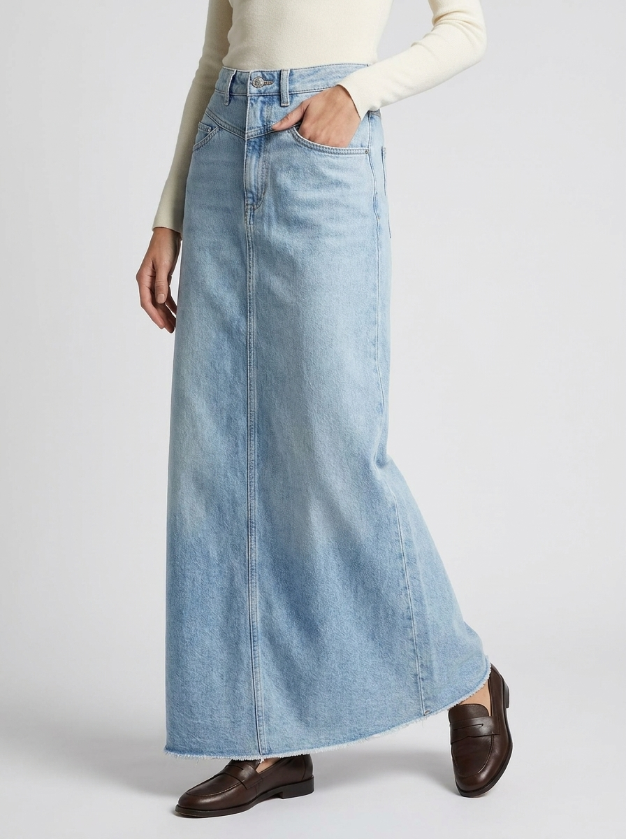 Gonna lunga in denim da donna - Casual e alla moda