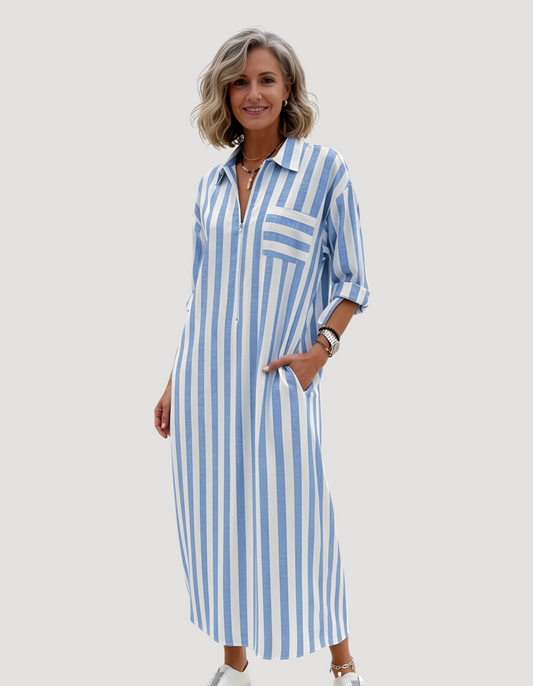 Robe chemise rayée - Robe longue pour tous les jours