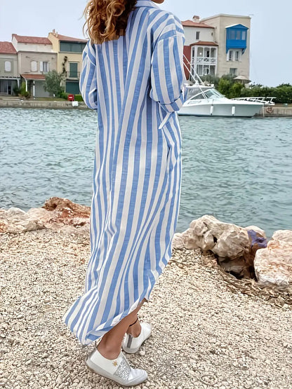 Robe chemise rayée - Robe longue pour tous les jours
