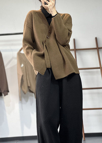 Pull en maille asymétrique élégant pour femme – Tricots d’hiver épais et douillet