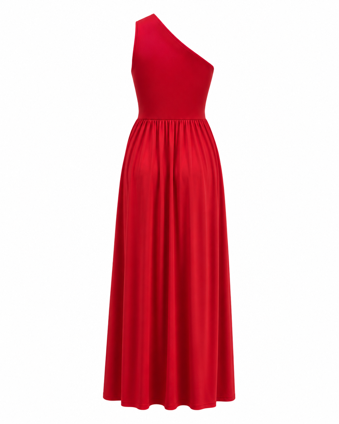 Asymmetric Women's Evening Dress with Slit - Elegant and Glamorous